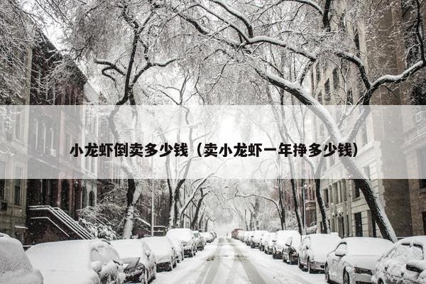 小龙虾倒卖多少钱（卖小龙虾一年挣多少钱）