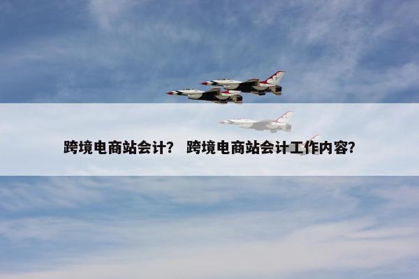 跨境电商站会计？ 跨境电商站会计工作内容？