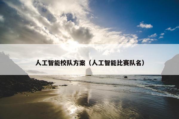 人工智能校队方案（人工智能比赛队名）