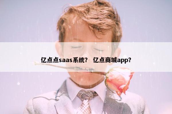 亿点点saas系统？ 亿点商城app？