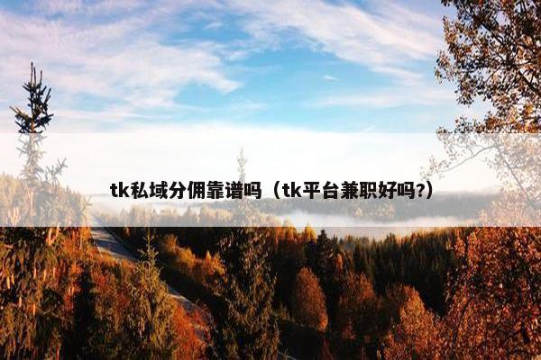 tk私域分佣靠谱吗（tk平台兼职好吗?）