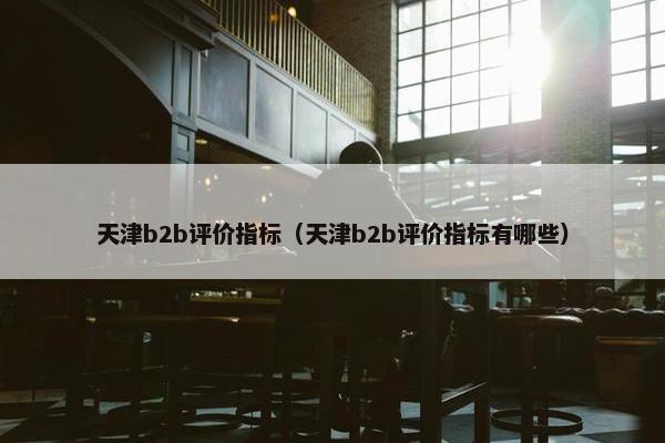 天津b2b评价指标（天津b2b评价指标有哪些）