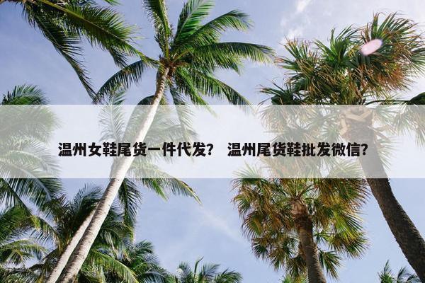 温州女鞋尾货一件代发？ 温州尾货鞋批发微信？