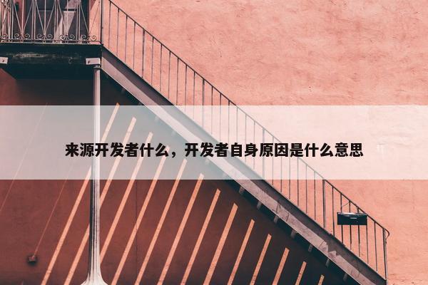 来源开发者什么，开发者自身原因是什么意思