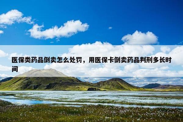 医保类药品倒卖怎么处罚，用医保卡倒卖药品判刑多长时间