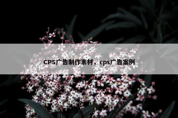 CPS广告制作素材，cps广告案例