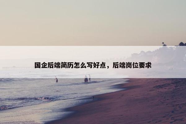 国企后端简历怎么写好点，后端岗位要求