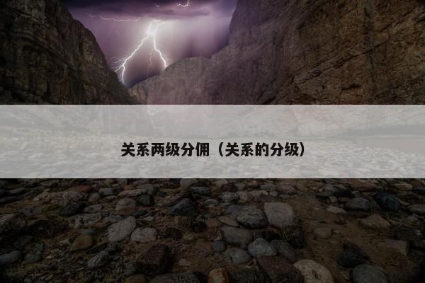 关系两级分佣（关系的分级）