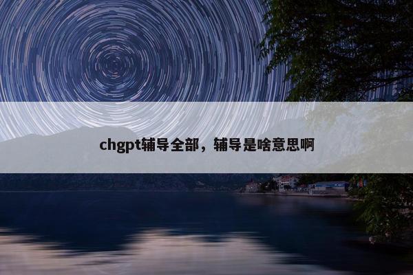 chgpt辅导全部，辅导是啥意思啊