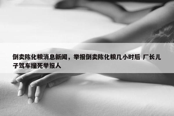 倒卖陈化粮消息新闻，举报倒卖陈化粮几小时后 厂长儿子驾车撞死举报人