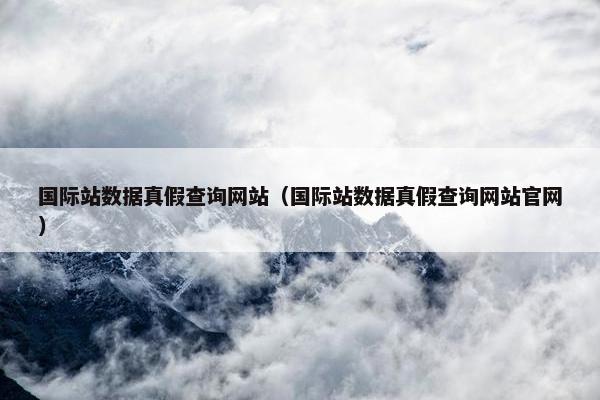 国际站数据真假查询网站（国际站数据真假查询网站官网）