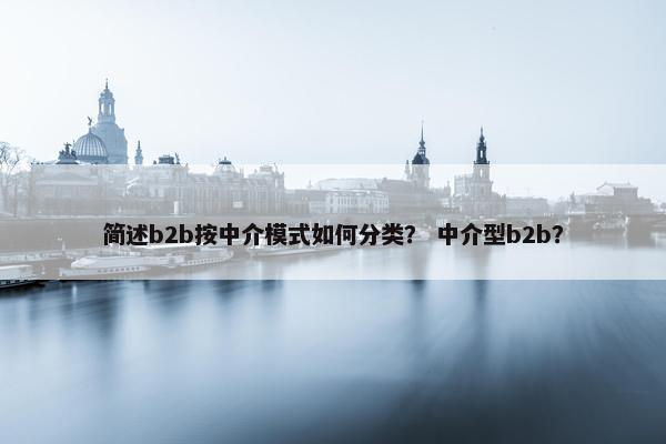 简述b2b按中介模式如何分类？ 中介型b2b？