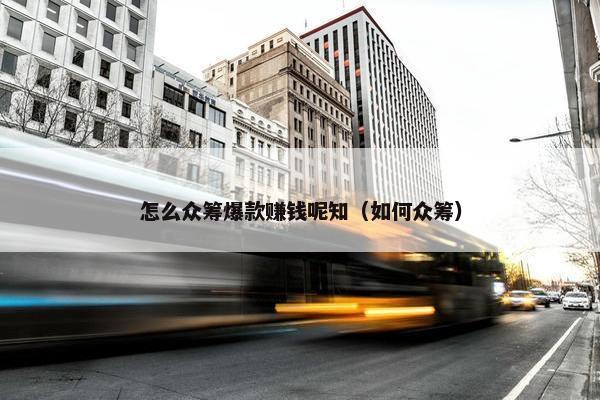 怎么众筹爆款赚钱呢知（如何众筹）