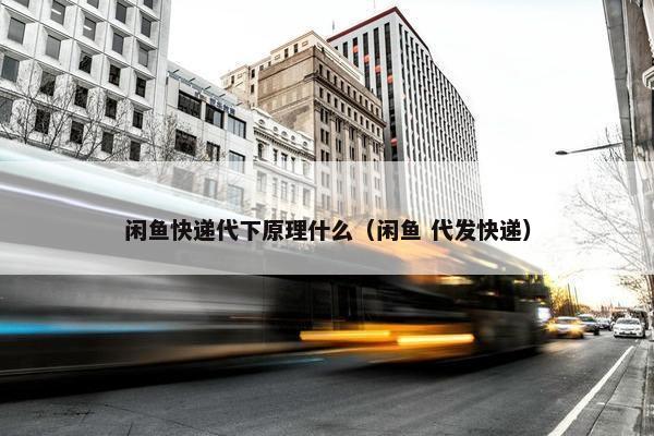 闲鱼快递代下原理什么（闲鱼 代发快递）