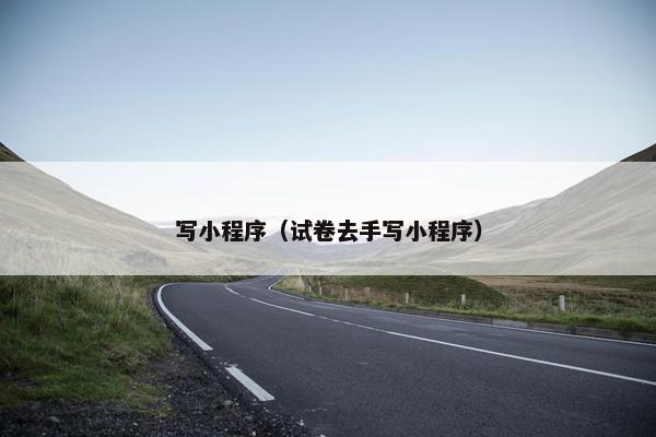 写小程序（试卷去手写小程序）
