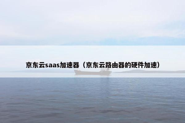 京东云saas加速器（京东云路由器的硬件加速）