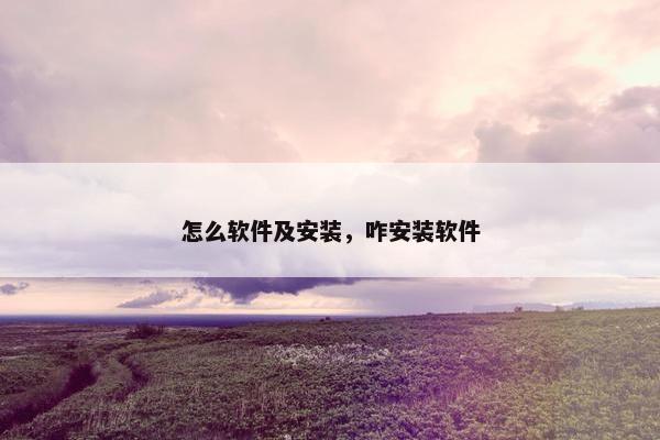 怎么软件及安装，咋安装软件