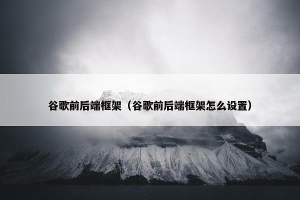 谷歌前后端框架（谷歌前后端框架怎么设置）