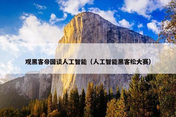 观黑客帝国谈人工智能（人工智能黑客松大赛）