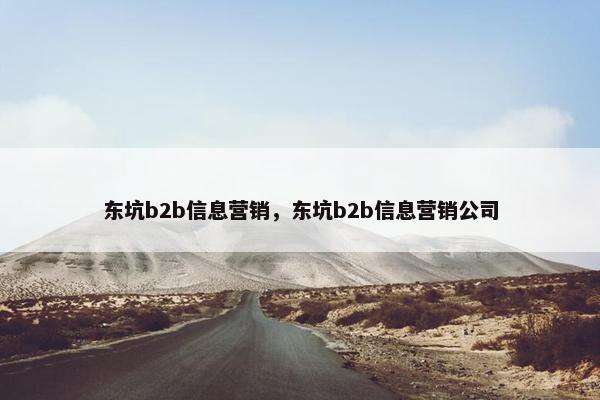 东坑b2b信息营销，东坑b2b信息营销公司