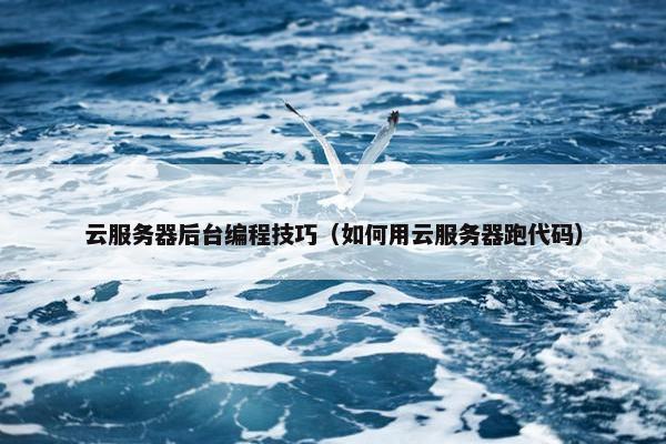 云服务器后台编程技巧（如何用云服务器跑代码）