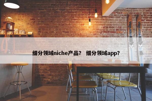 细分领域niche产品？ 细分领域app？