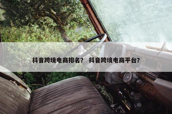 抖音跨境电商排名？ 抖音跨境电商平台？