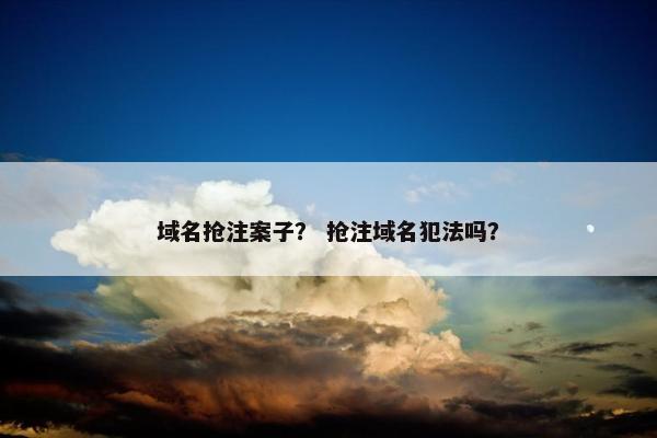域名抢注案子？ 抢注域名犯法吗？
