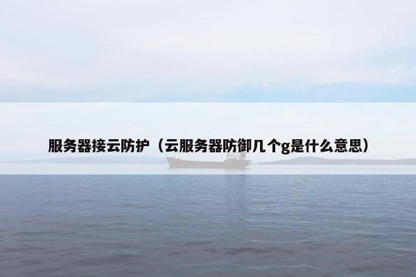服务器接云防护（云服务器防御几个g是什么意思）