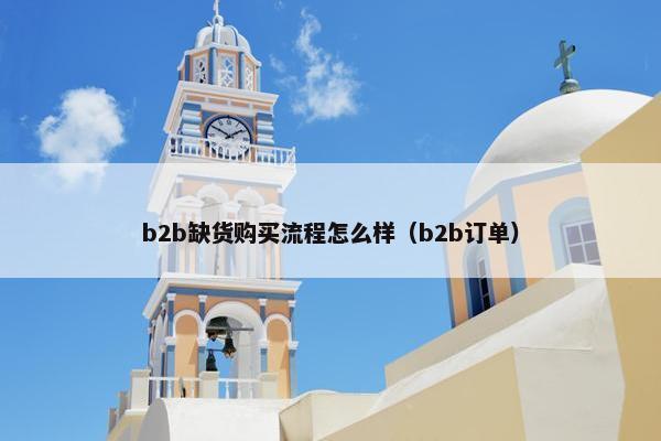 b2b缺货购买流程怎么样（b2b订单）