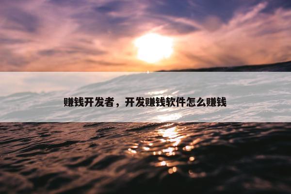 赚钱开发者，开发赚钱软件怎么赚钱