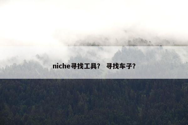 niche寻找工具？ 寻找车子？