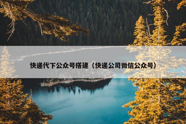 快递代下公众号搭建（快递公司微信公众号）