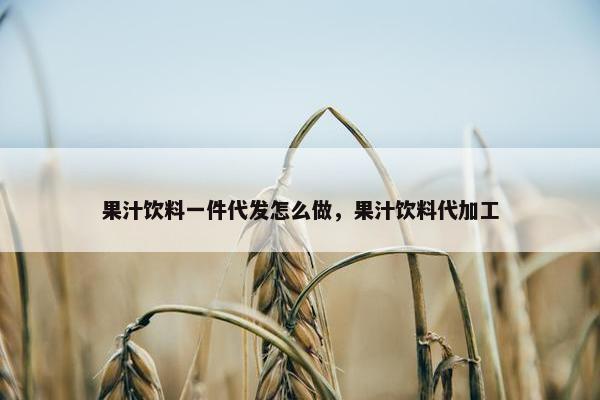 果汁饮料一件代发怎么做，果汁饮料代加工