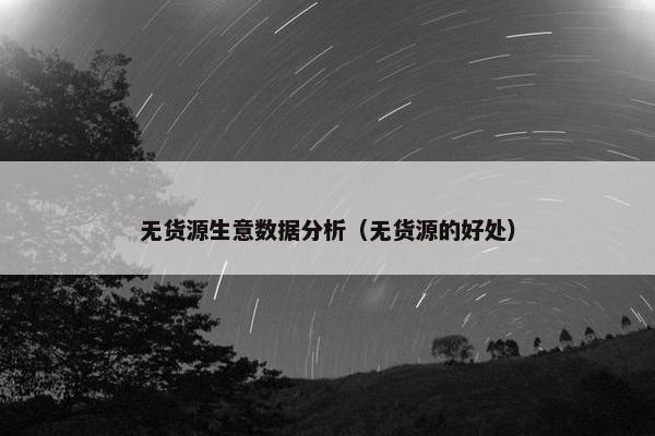 无货源生意数据分析（无货源的好处）