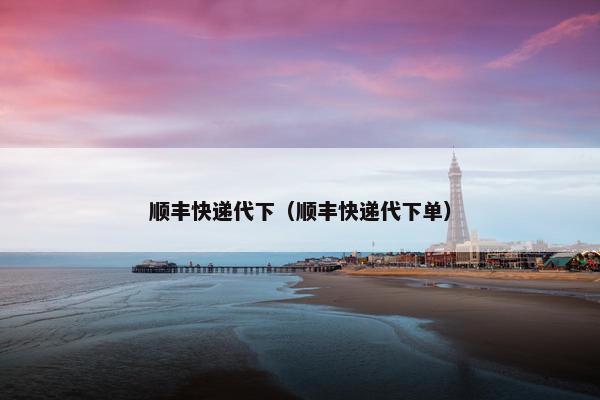 顺丰快递代下（顺丰快递代下单）