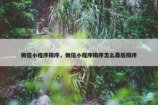 微信小程序排序，微信小程序排序怎么靠后排序