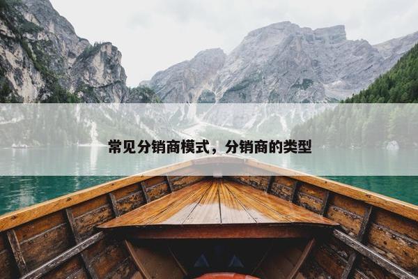 常见分销商模式，分销商的类型