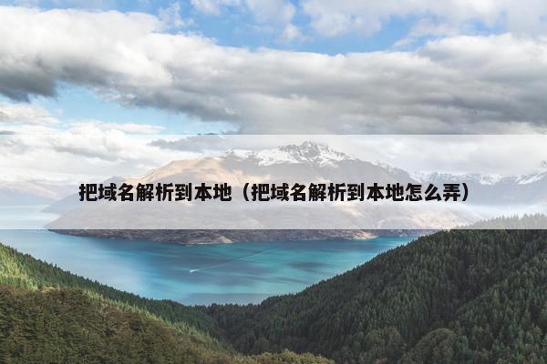 把域名解析到本地（把域名解析到本地怎么弄）