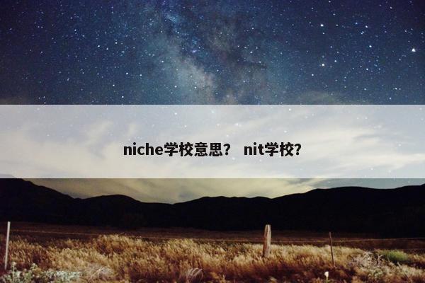 niche学校意思？ nit学校？