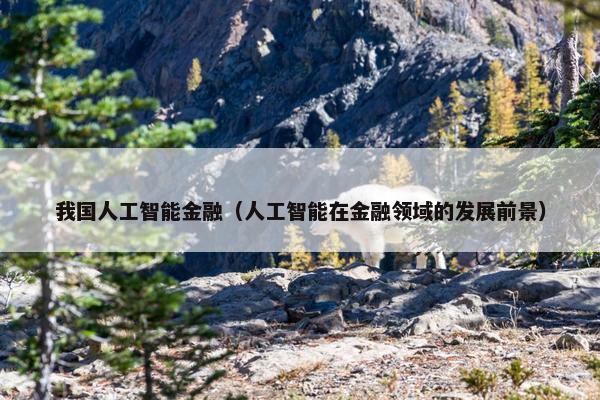 我国人工智能金融（人工智能在金融领域的发展前景）
