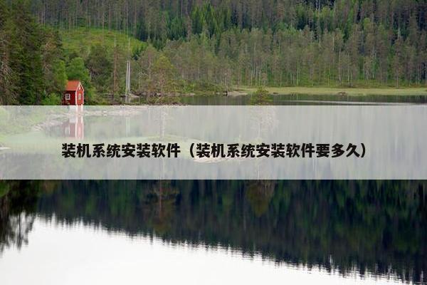 装机系统安装软件（装机系统安装软件要多久）