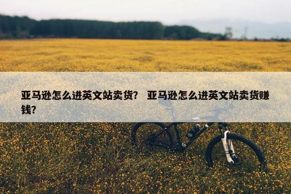 亚马逊怎么进英文站卖货？ 亚马逊怎么进英文站卖货赚钱？