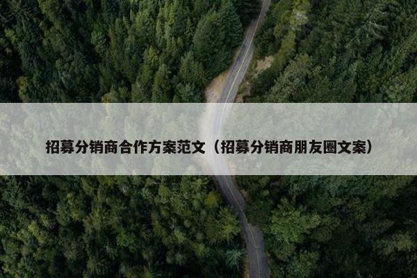 招募分销商合作方案范文（招募分销商朋友圈文案）