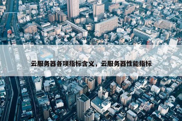 云服务器各项指标含义，云服务器性能指标