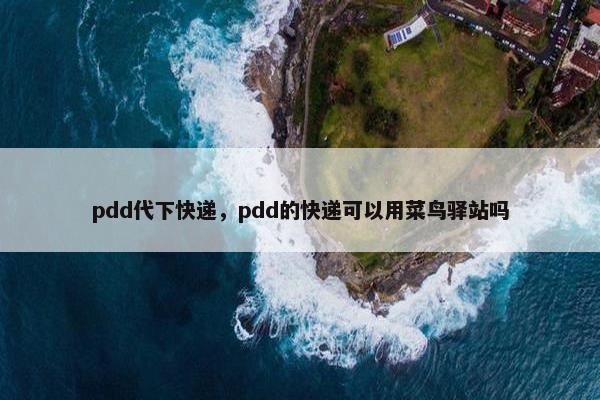 pdd代下快递，pdd的快递可以用菜鸟驿站吗