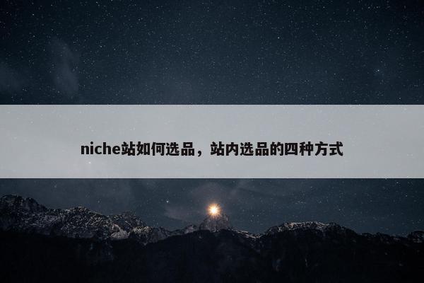 niche站如何选品，站内选品的四种方式